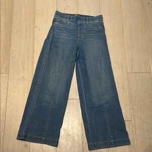 Spanx Classic Blue Wide-Leg Jeans with front Seam